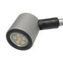 Mattsilberne LED Schwanenhalsleuchte 12V 330 mm Lampe P956