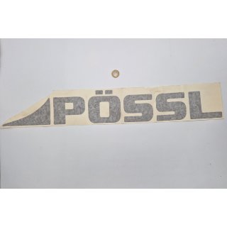 Pössl Logo Aufkleber Schriftzug „PÖSSL“ Bug/Heck Deko Emblem anthrazit T084