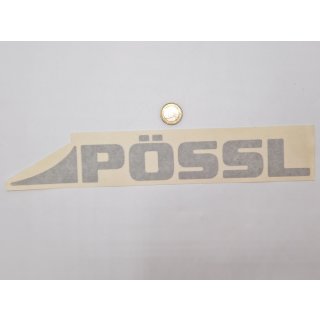 Pössl Logo Aufkleber Schriftzug „PÖSSL“ Deko Emblem Bug MJ 2015 silber T085