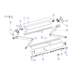 Thule Endstück Aufnahme Tuchrolle für Omnistor Markise 6502 links TuchwelleT293