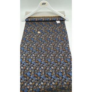 Möbelbezugstoff Bezugstoff Polsterstoff Stoff Schaumkaschiert Blau/Braun 1237