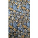 Möbelbezugstoff Bezugstoff Polsterstoff Stoff Schaumkaschiert Blau/Braun 1237