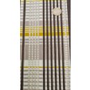 Möbelbezugstoff Polsterstoff Stoff Webstruktur Chenille Beige Braun kariert 1261