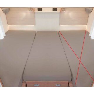 Spannbettlaken Reisemobile Hymer EX 580i für Heckbett Grau U428