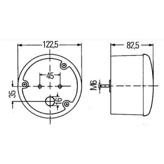 HELLA 2BA 964 169-041 Heckleuchte 122,5 mm links/rechts Blinkleuchte U592
