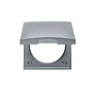2 St. Berker Rahmen 918282507 1-fach mit Klappdeckel Integro Flow grau U660