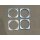 4 Stück Presto Innenrahmen silber Rundrahmen Steckdose Schuko / 12V Deckel G902