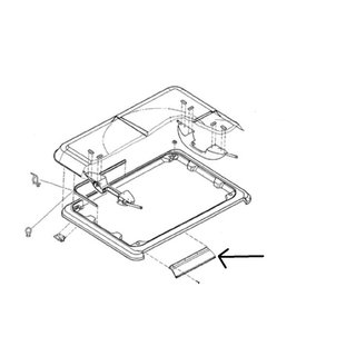 Dometic Heki 1 Scharnierschiene 540E13 mit Schrauben oben Scharnierprofil P063