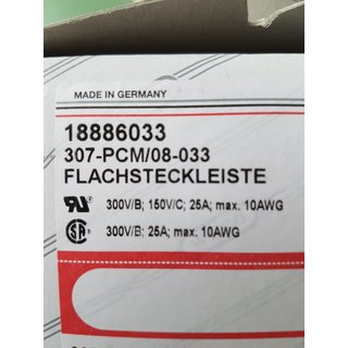 Weco Flachsteckerleiste 8-fach Leiste Flachstecker Anschlußblock P088