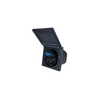 Pro Plus CEE-Einspeisestecker 16A/230V schwarz Außensteckdose mit Klappe P161