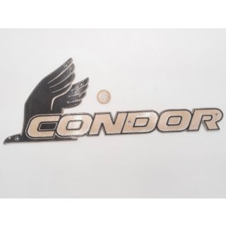 Tabbert Logo Schriftzug „CONDOR“ Deko Kunststoff Emblem Silber P761
